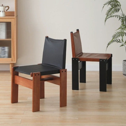 Lynette Dining Chair, PU Leather, Solid Wood