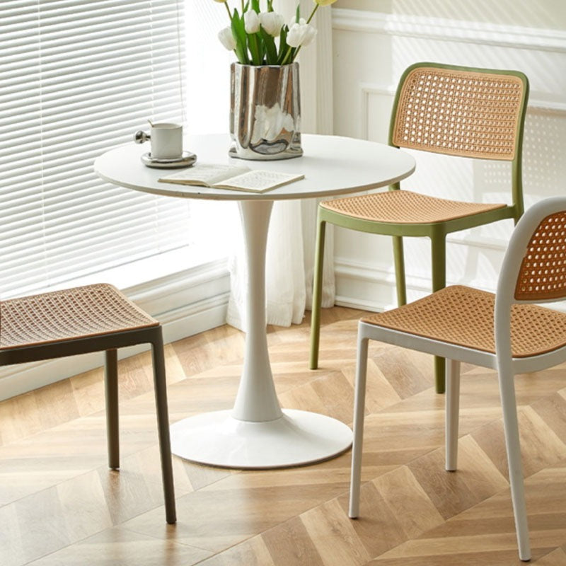 Ann Rattan Style Dining Chair, Plastic