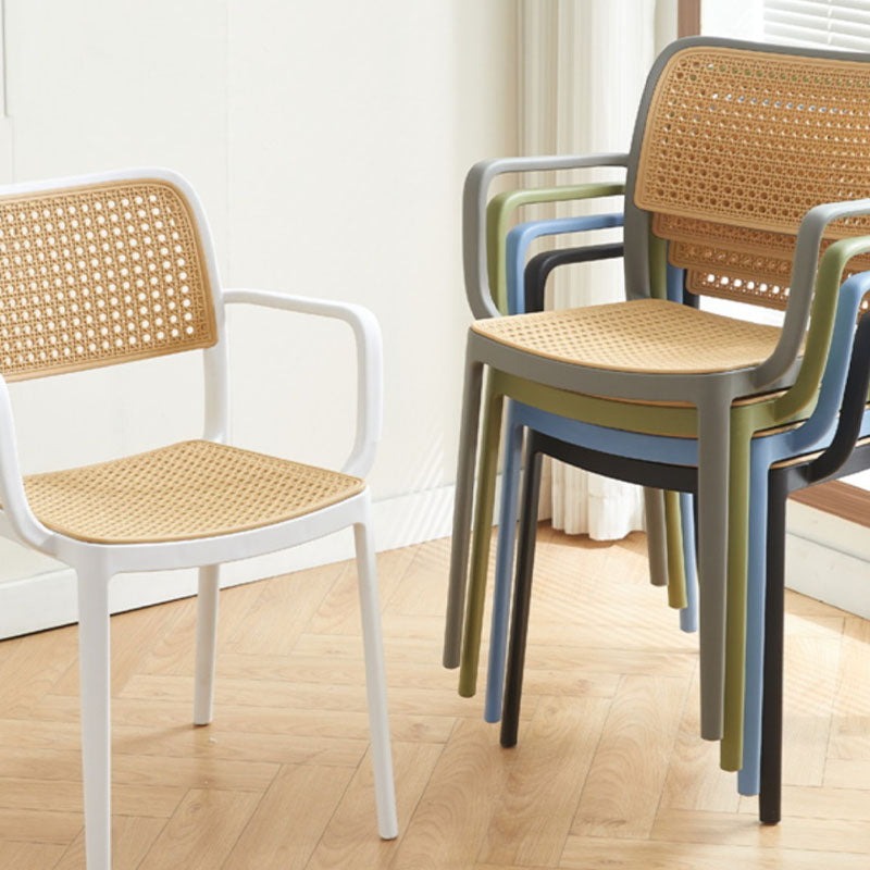 Ann Rattan Style Dining Chair, Plastic