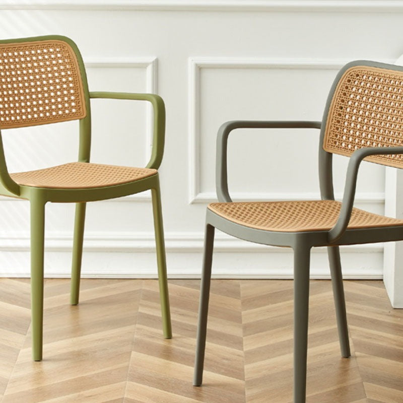 Ann Rattan Style Dining Chair, Plastic