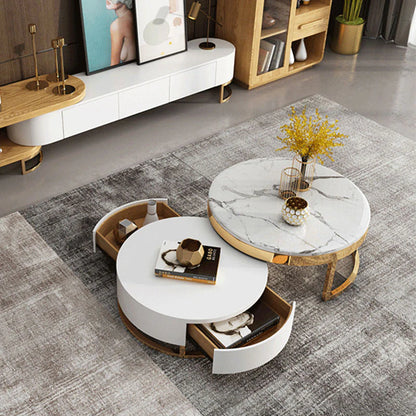 Regalia Coffee Table Set, White & Gold