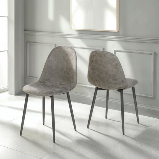 Athens Dining Chair (Set of 2) – Grey Faux Leather