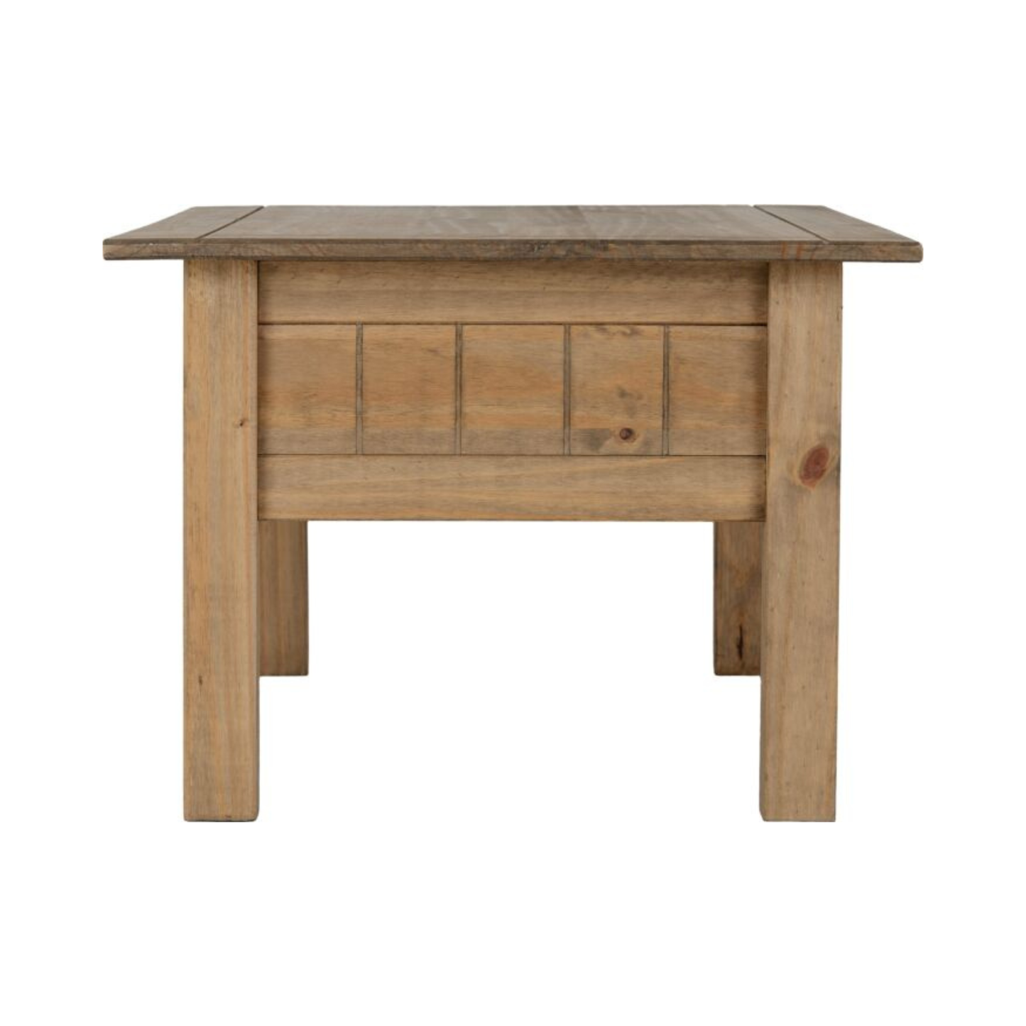 Panama 1 Drawer Coffee Table - Natural Wax, Rustic Design