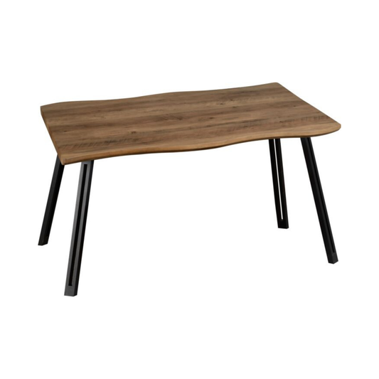 Quebec Wave Edge Dining Table in Medium Oak Effect – 140cm