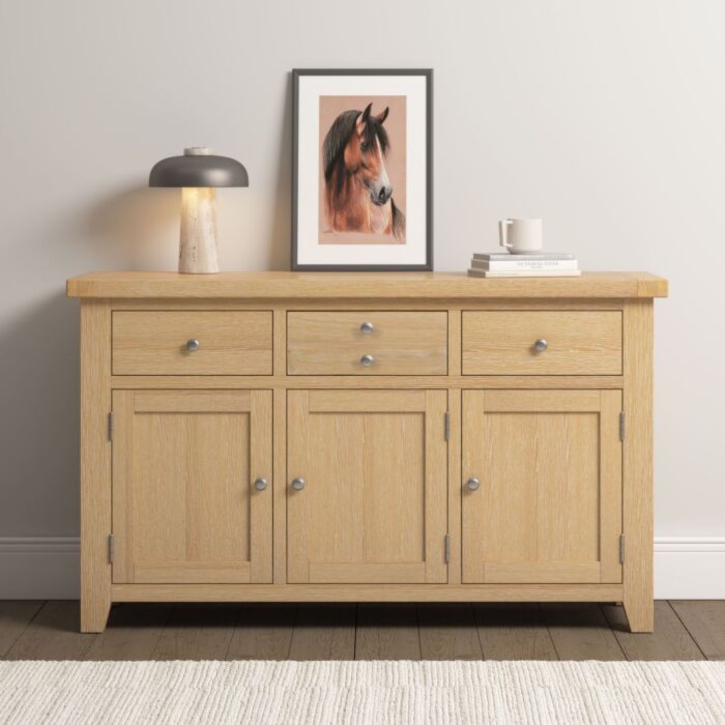 Windsor 3 Door 3 Drawer Sideboard – Natural Oak