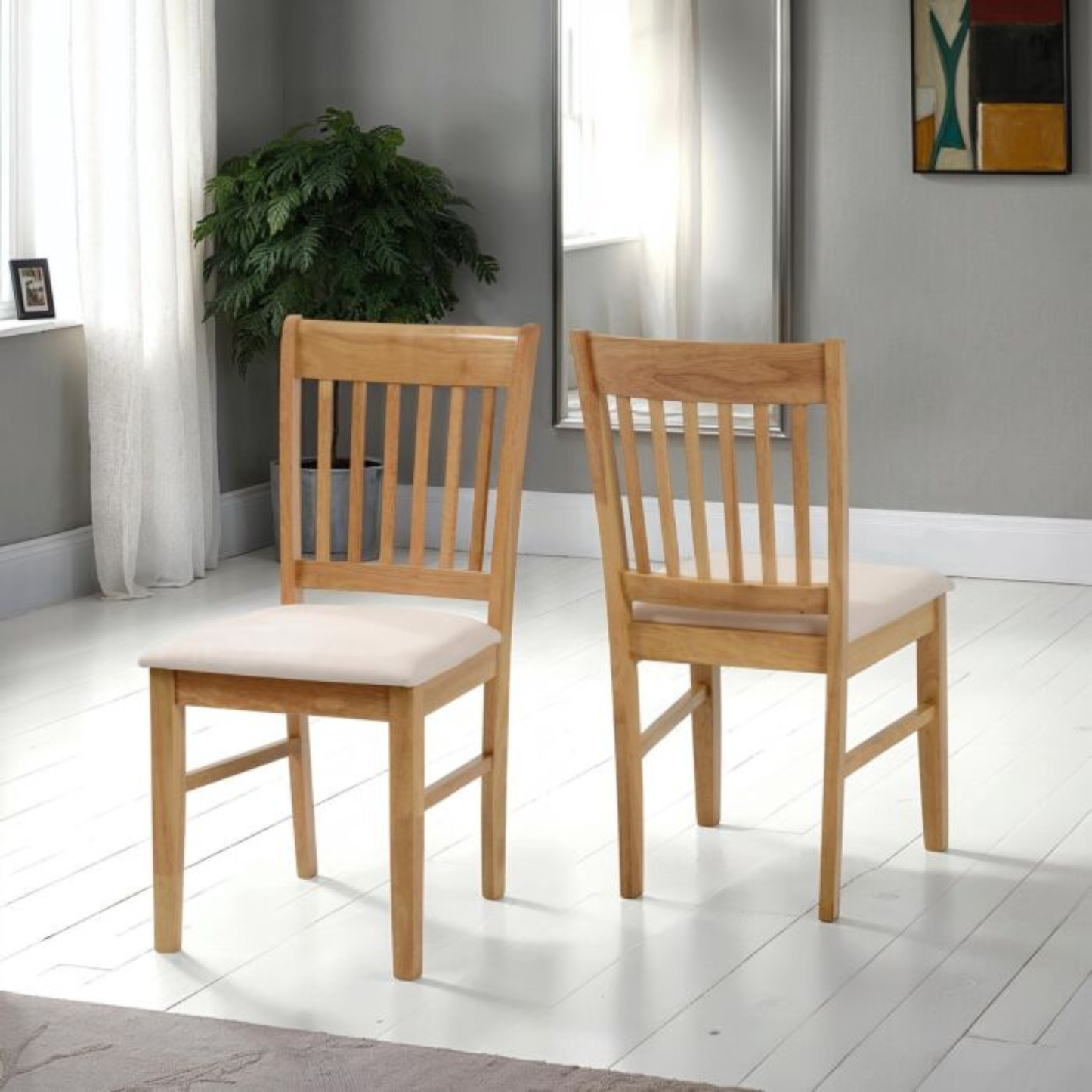 Oxford Dining Chair - Natural Oak/Mink Microsuede (Set of 2)