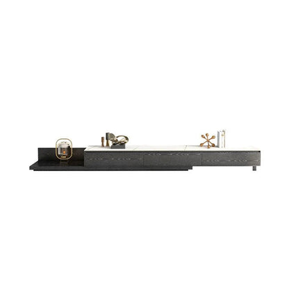 Gibs Nesting Coffee Table With TV Stand Set, Sintered Stone