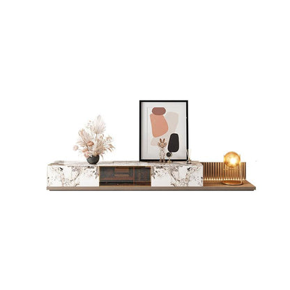 AnMoo Nesting Coffee Table Set With TV Stand, Golden Base