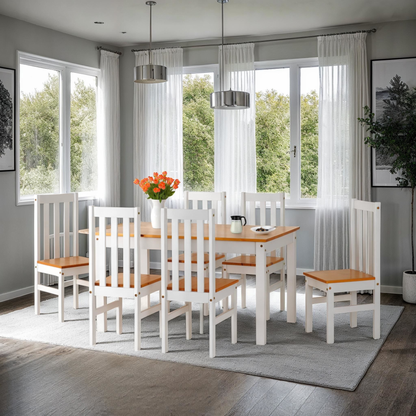 Ludlow 1+6 Dining Set - White/Oak Effect