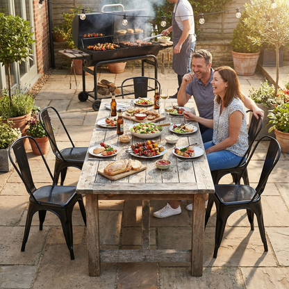 Bistro Pack of 4 Black Metal Chairs
