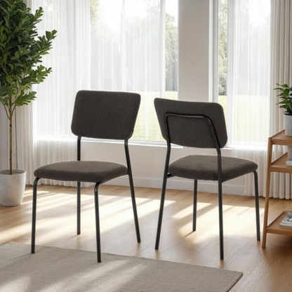 Sheldon Dining Chair Set - Grey Boucle Fabric (Pack of 4)
