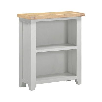 Windsor Low Bookcase - Pebble Grey & Oak