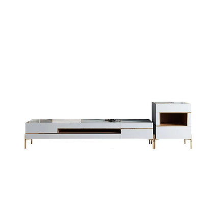 VIda Rectangle Coffee Table Set With TV Stand, Gold Leg