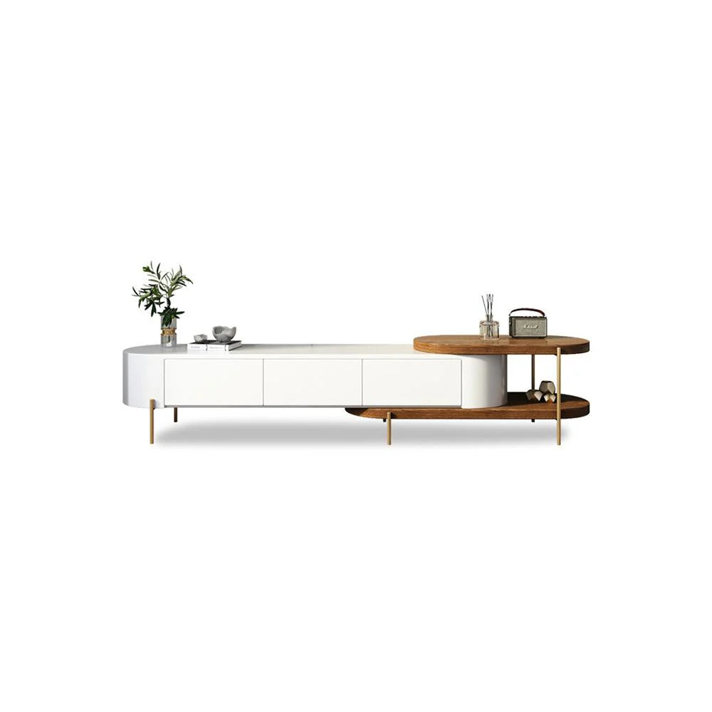 Lyra Coffee Table, Walnut & White With Matching TV Stand