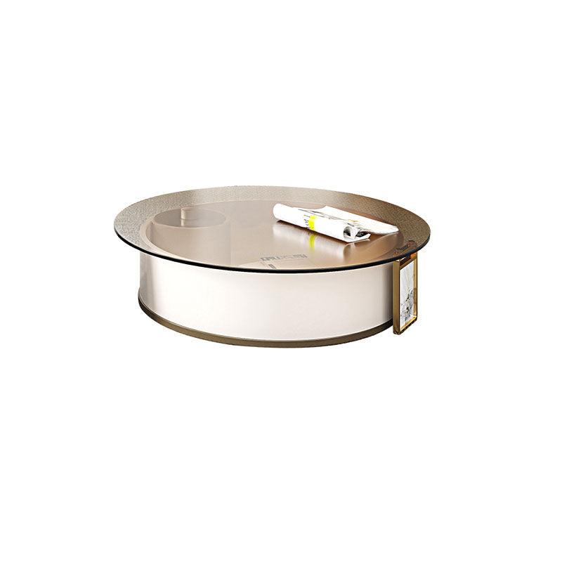Sogo Round Coffee Table, Rotatable With TV Stand