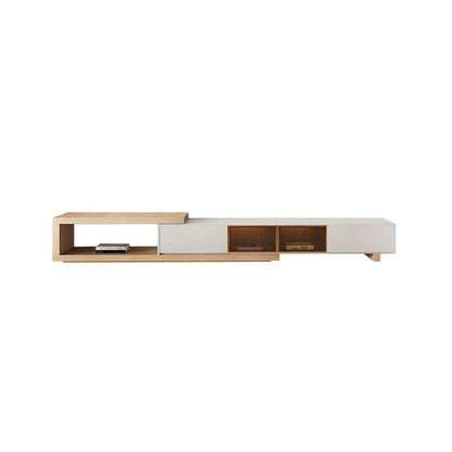 Ndre Nesting Revolving Coffee Table With Extendable TV Stand, Living Room Set