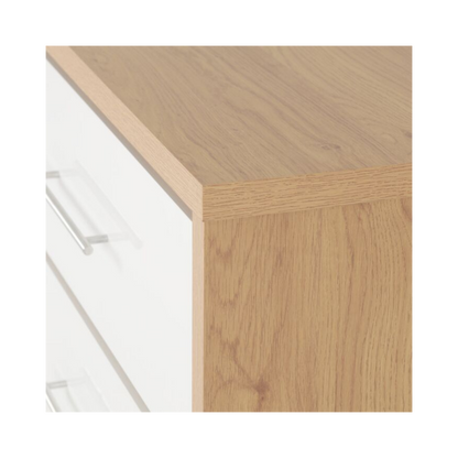 Seville 3 Drawer Chest - White Gloss/Light Oak Effect