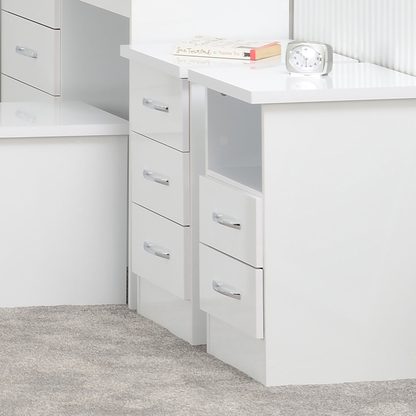 Nevada 2 Drawer Bedside – White Gloss Storage