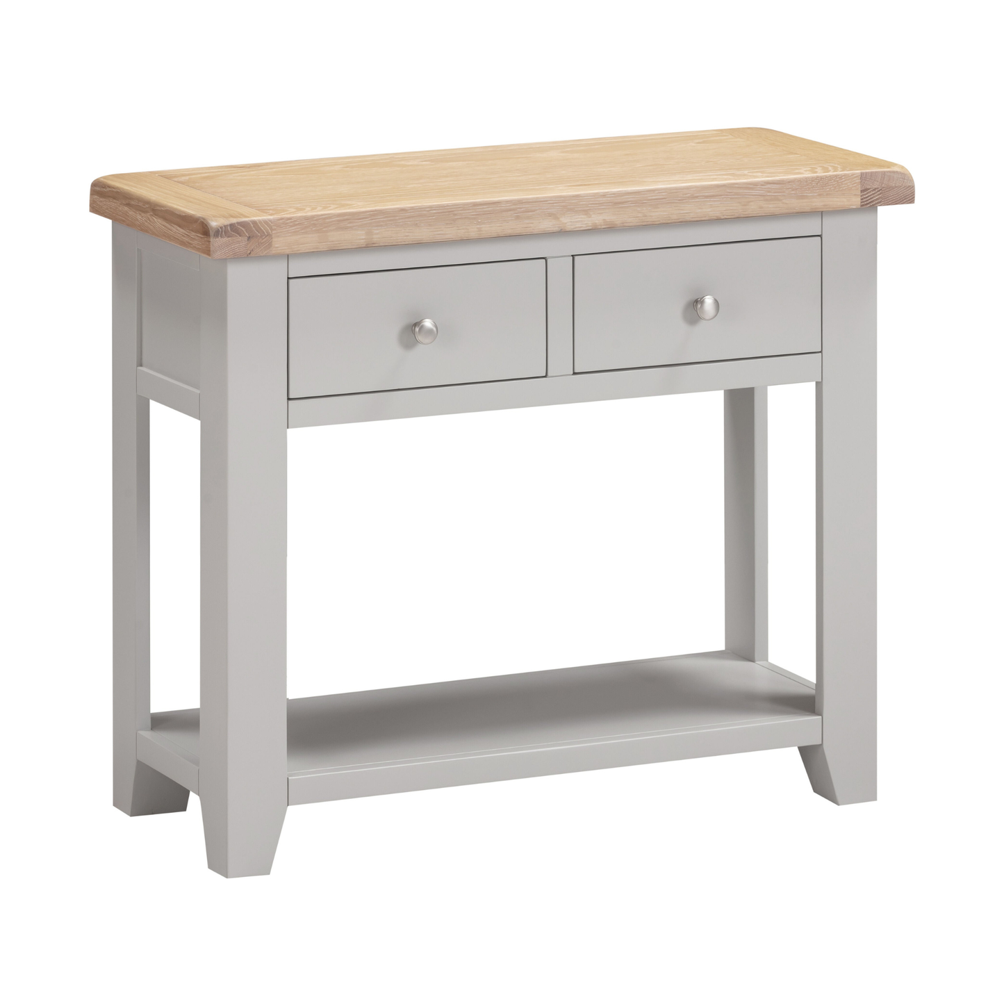Windsor 2 Drawer Console Table - Pebble Grey & Oak