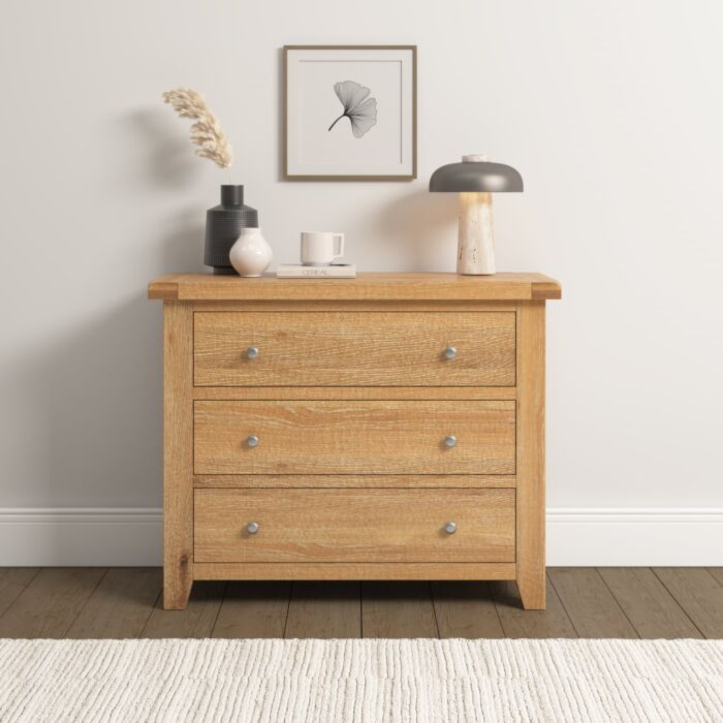 Windsor 3 Drawer Chest – Natural Oak