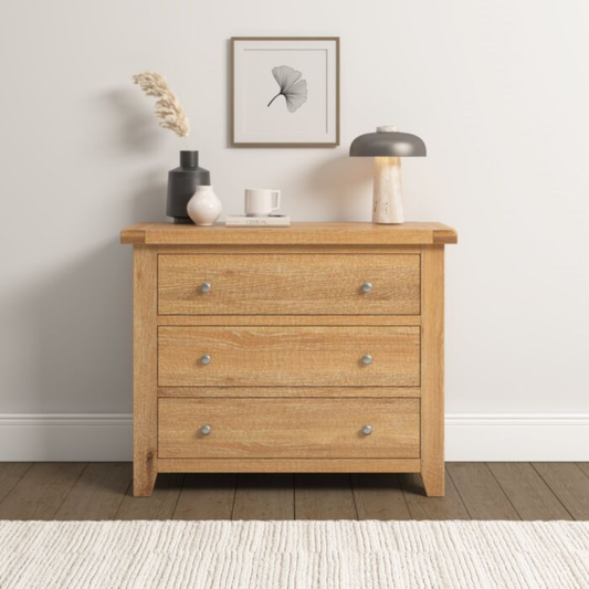 Windsor 3 Drawer Chest – Natural Oak