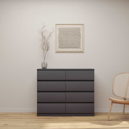 Malvern 8 Drawer Chest - Grey