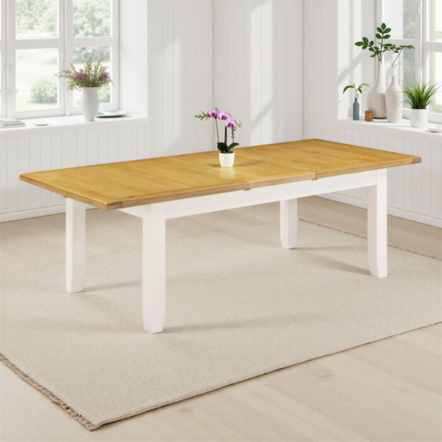 Windsor Large Extending Dining Table Ivory Oak 180–230cm