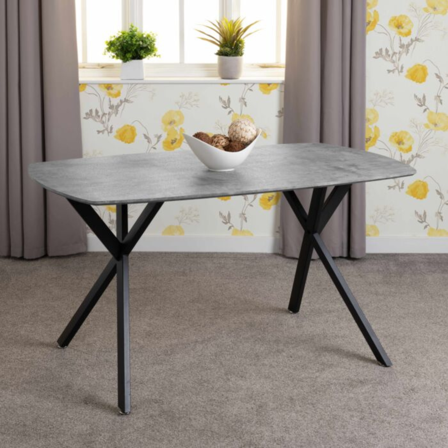 Athens Rectangular Dining Table – Concrete Effect