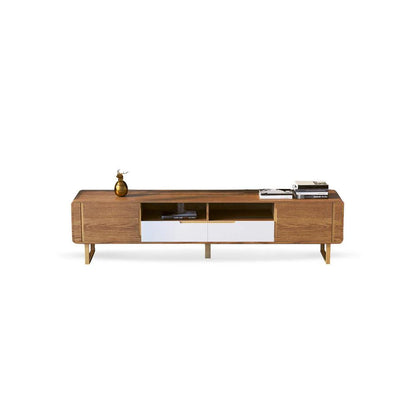 Lyra Coffee Table, Walnut & White With Matching TV Stand