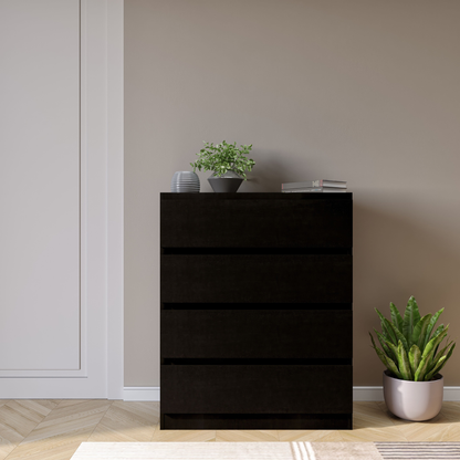 Malvern 4 Drawer Chest – Black, Stylish and Practical Storage