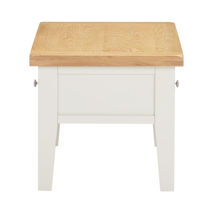 Windsor 2 Drawer Coffee Table - Ivory/Oak, Classic Design
