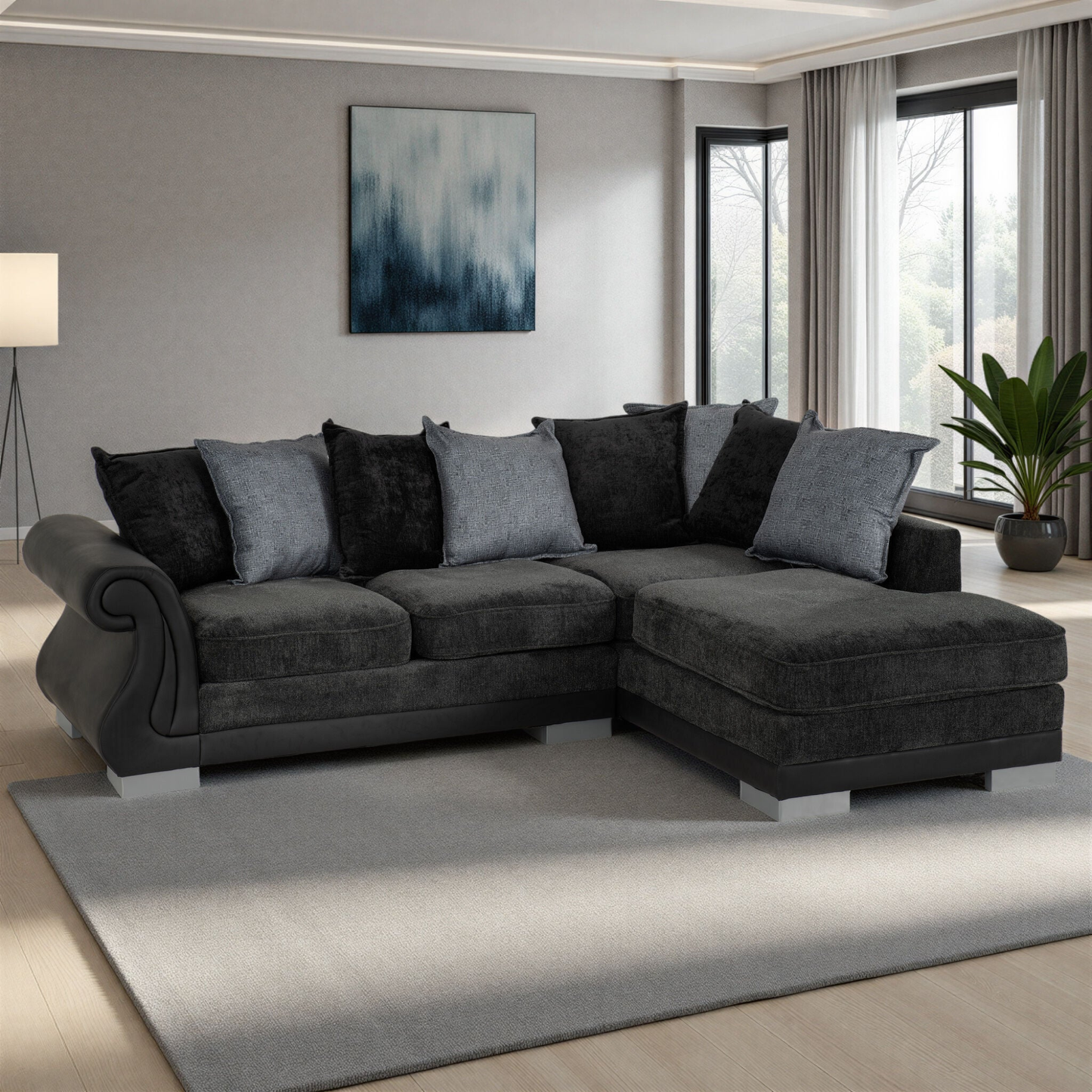 Elsa Corner Sofa - Dark Grey