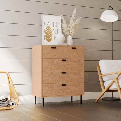 Leon 3+2 Drawer Chest – Medium Oak Effect, Stylish Storage Solution