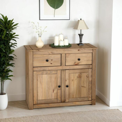 Panama 2 Door 2 Drawer Sideboard – Natural Wax Finish