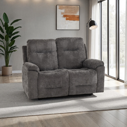 Guildford 2 Seater Recliner Sofa - Grey Fabric
