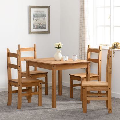 Corona Budget Dining Set - Distressed Waxed Pine