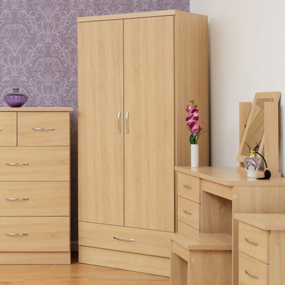 Nevada 2 Door 1 Drawer Wardrobe – Sonoma Oak
