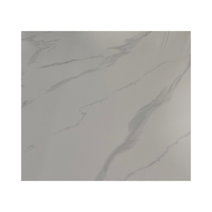 Nova Sintered Stone Dining Table 110x60cm – Cream Marble, Black Steel Legs