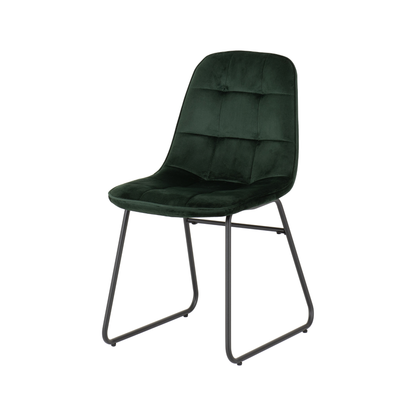 Marlow & Lukas Dining Set – White Marble & Emerald Green Velvet