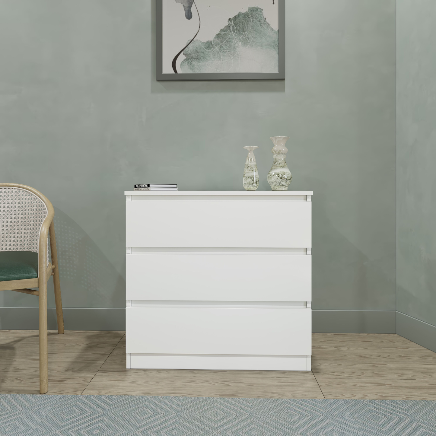 Malvern 3 Drawer Chest – White, Stylish Bedroom Storage