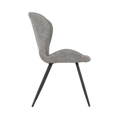 Quebec Dining Chair Set - Grey Faux Leather (Pack of 4)