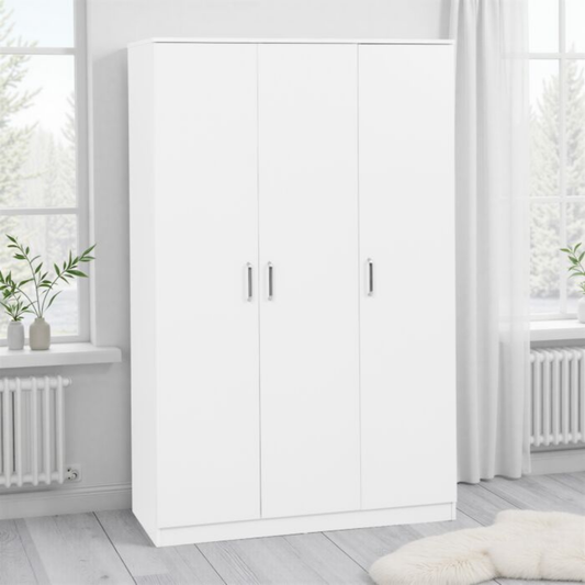 Dakota 3 Door Wardrobe – White