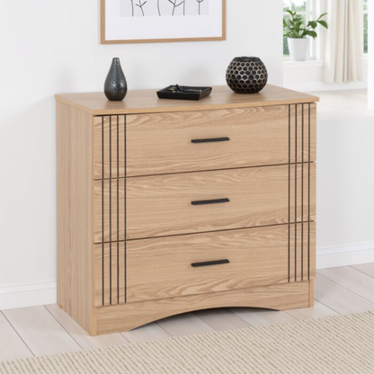 Tessa 3 Drawer Chest - Natural Oak Effect Storage