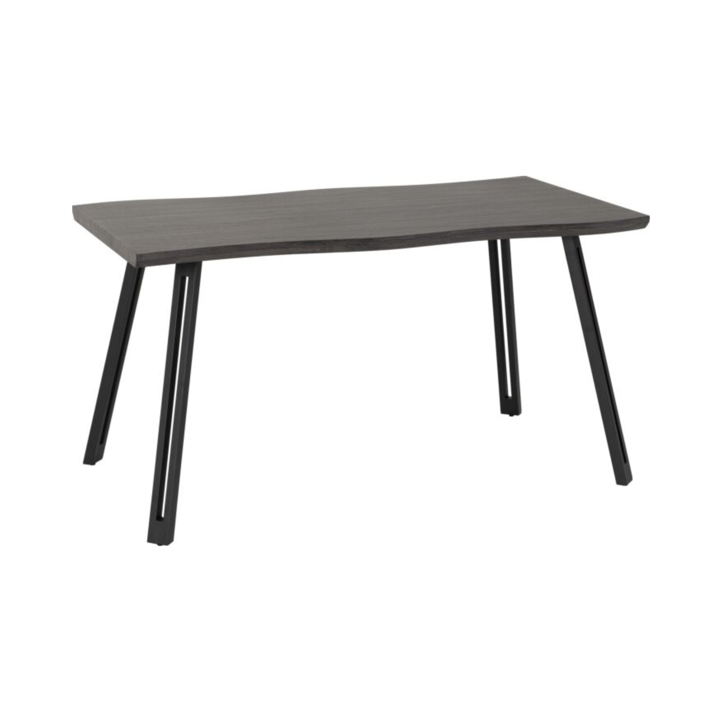 Quebec Wave Edge Dining Table in Black Wood Grain – 140cm