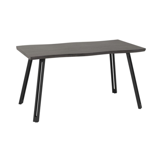 Quebec Wave Edge Dining Table in Black Wood Grain – 140cm