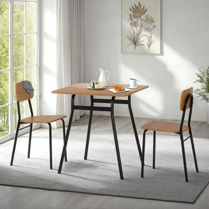 Warren 1+2 Dining Set - Russet Oak Effect/Black