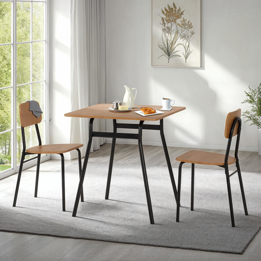 Warren 1+2 Dining Set - Russet Oak Effect/Black