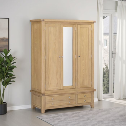 Windsor 3 Door 2 Drawer Wardrobe – Natural Oak