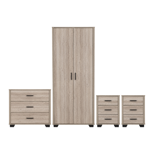 Oliver 2 Door Wardrobe Set - Light Oak Effect