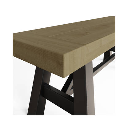 Lowry Small Dining Bench Driftwood Lacquered Solid Reclaimed Pine